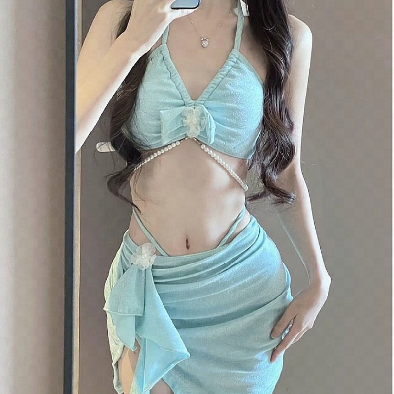 2024, new swimsuit girl bikini, three small-scale vacation squirming squirm