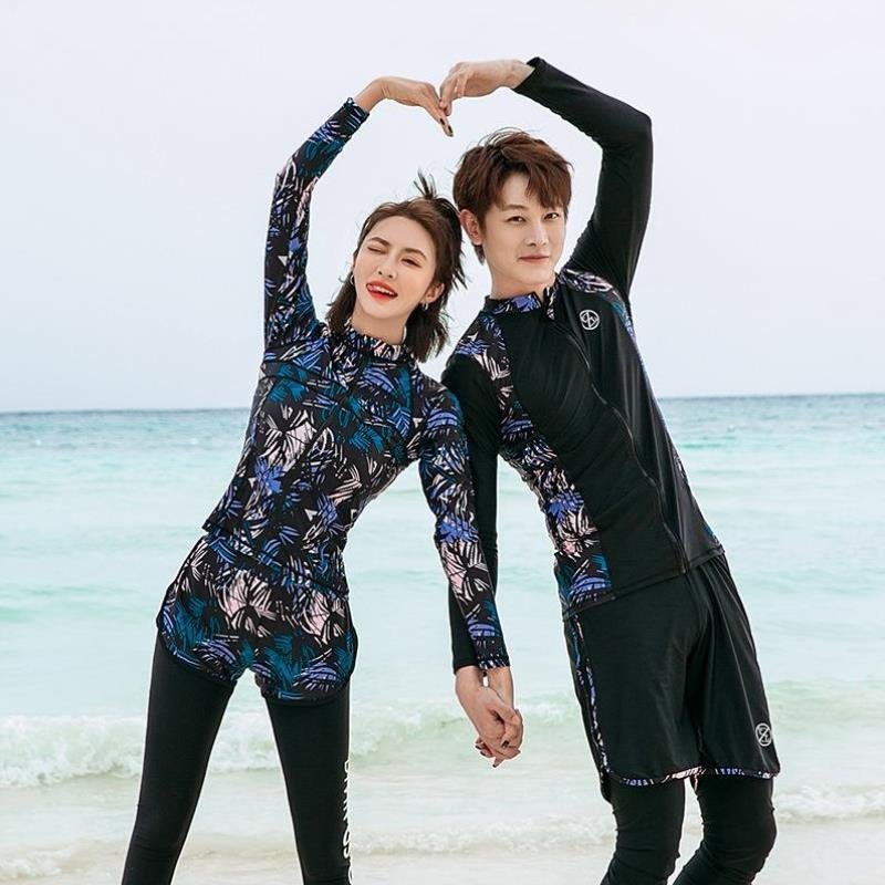 2023 Korean Swimming suit with long-sleeved sunscreen-proof jellyfish suit for lean man surfing