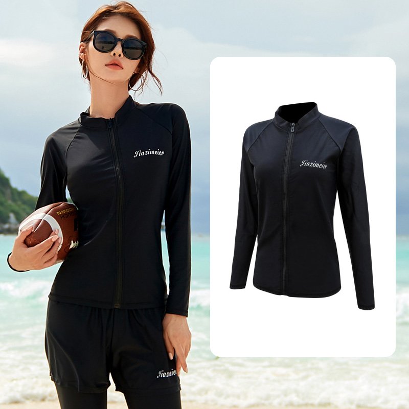 Korean Diving suit, female zipper, long-sleeved swimsuit, male surfing hot spring coat