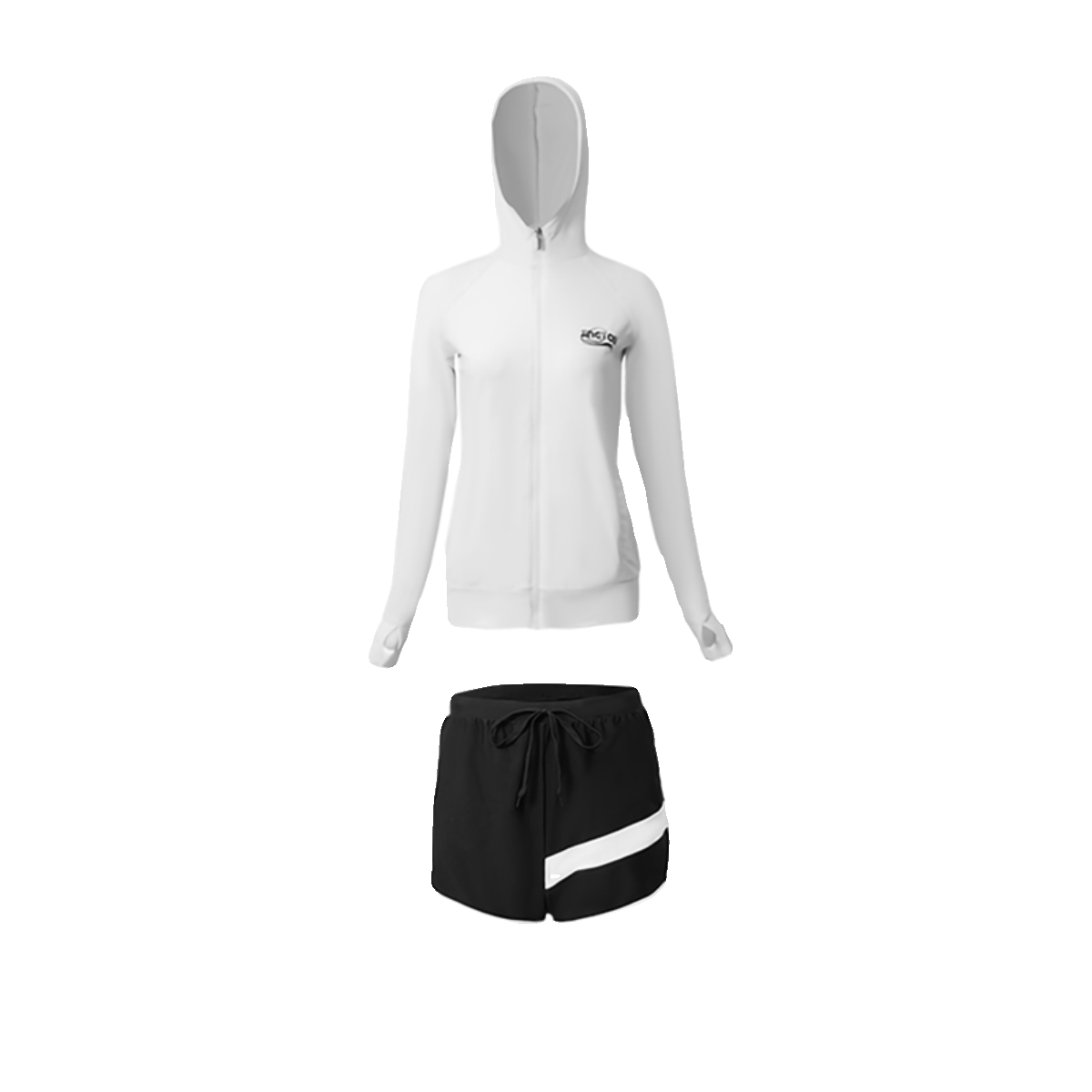 Diving suit, female zipper, long-sleeved shorts bathing suit, male surfing hot spring coat