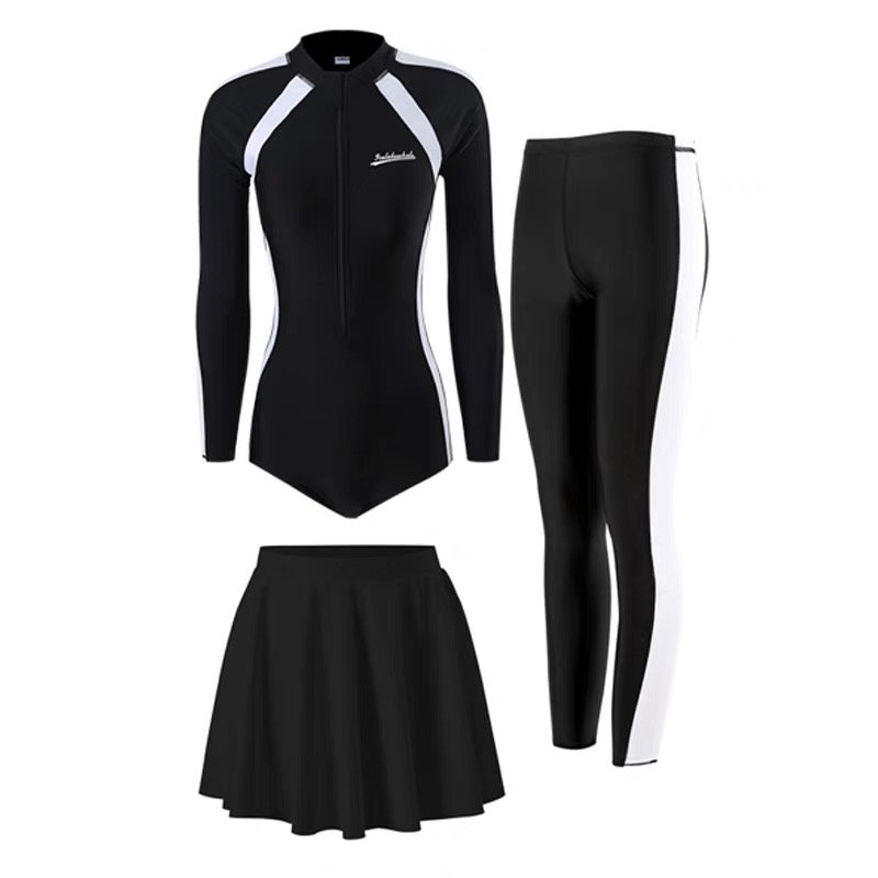 Swimming women's shirts are thin, flat-tight jellyfish, long-sleeved shorts, sun-proof-diving suit men are free to pair