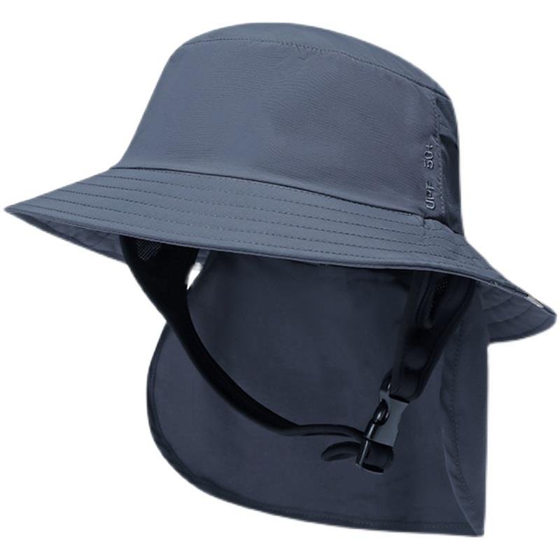 The woman with the surf hat is a fast-drying neck-to-season suncap