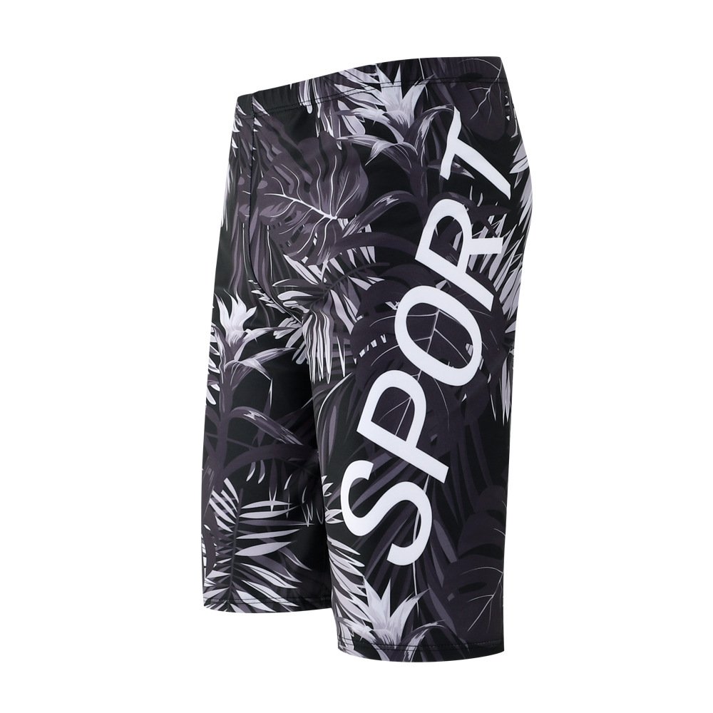 A new bathing suit for the man with the beach pants digitally positioned for the man with the long legs and spas