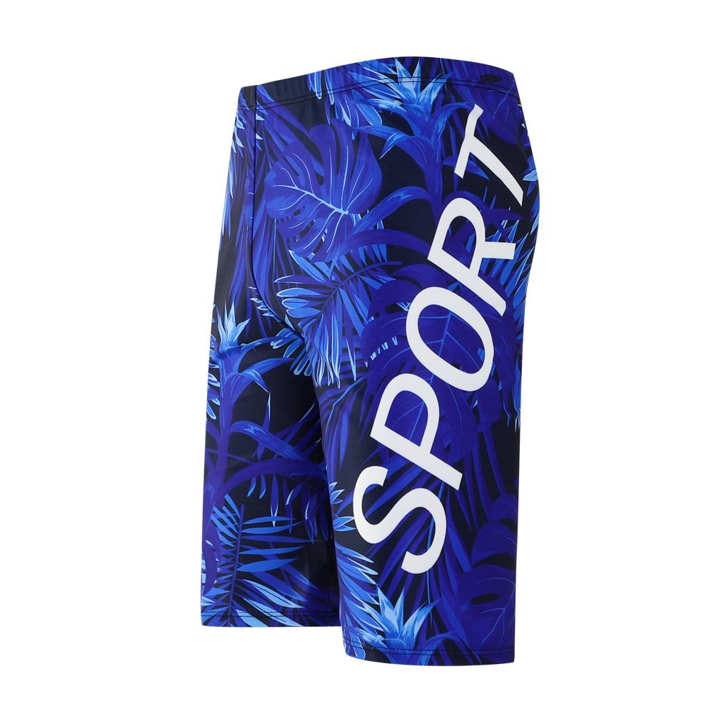 A new bathing suit for the man with the beach pants digitally positioned for the man with the long legs and spas