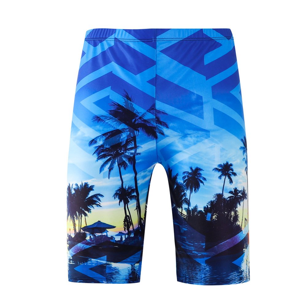 A new bathing suit for the man with the beach pants digitally positioned for the man with the long legs and spas