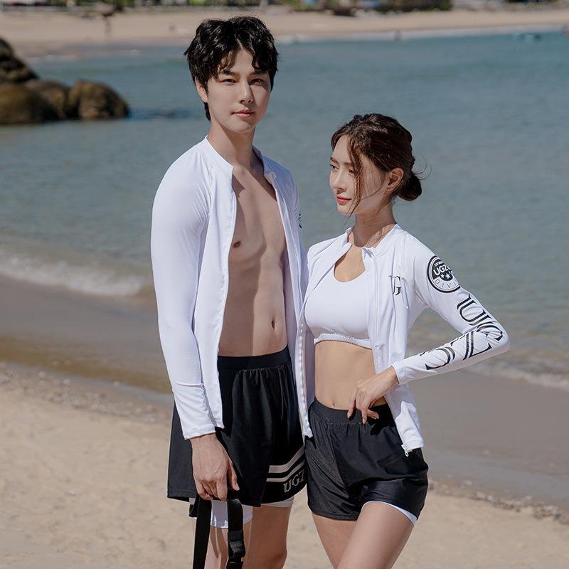 202 new men's and women's swimsuits, skin-skinned sports students, wet-diving mother's suit