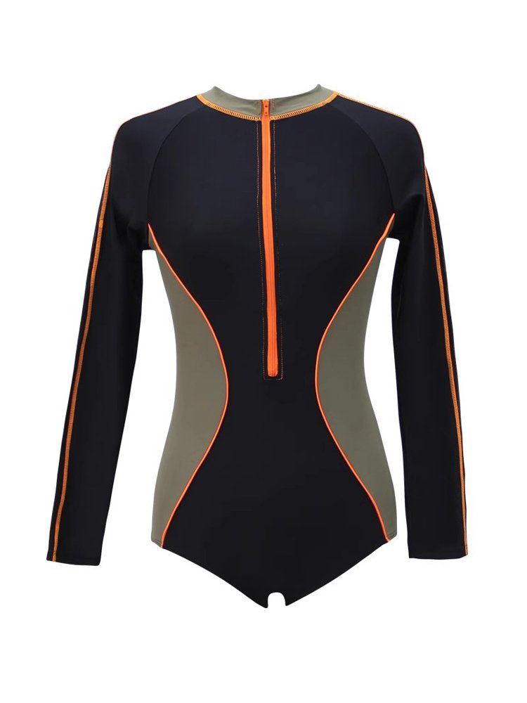 Mallerson's long-sleeved, corrosive swimsuit girl, 2024 new skinny surfing suit