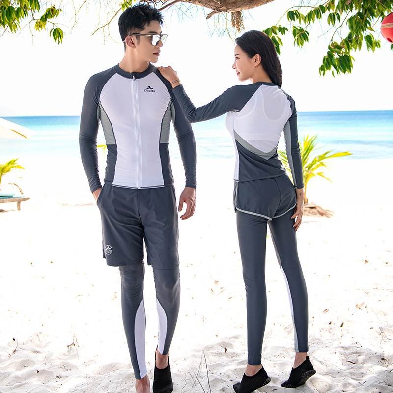 Diving suit, long-sleeved shorts, sunscreen-proof, wet-swipe-swam suit, man in jellyfish
