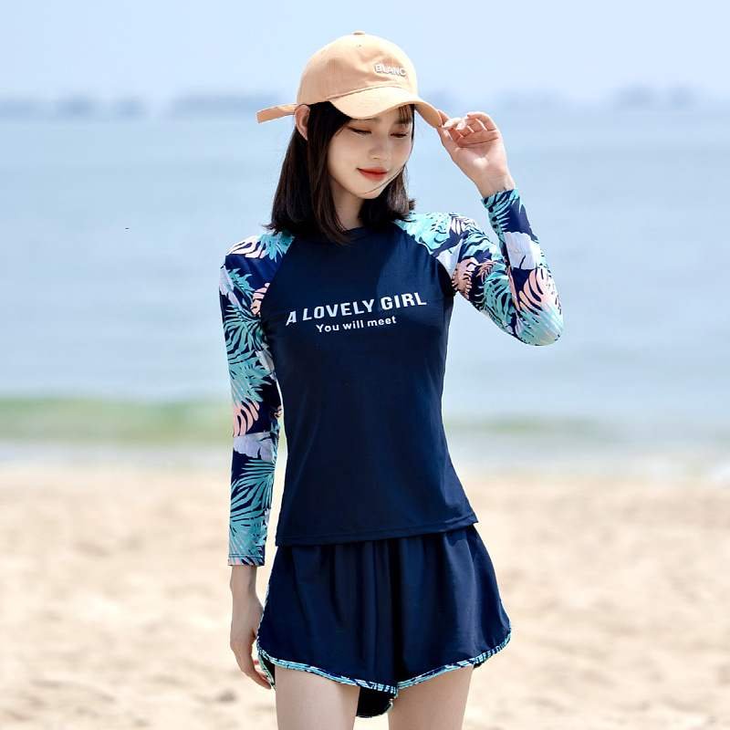 2024 new swam suit, long-sleeved long-sleeved, sunproof bathing suit, and a thin spring swimsuit