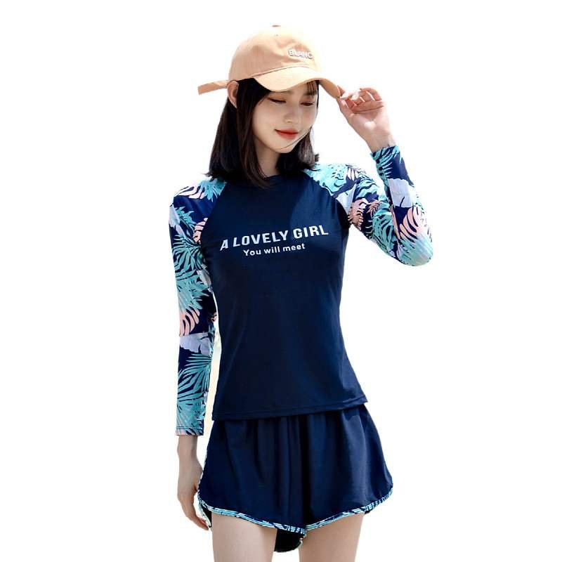 2024 new swam suit, long-sleeved long-sleeved, sunproof bathing suit, and a thin spring swimsuit