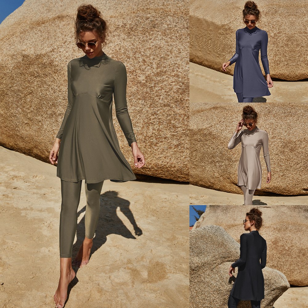 Summer Arab long-sleeve bathing suit, two pairs of a half-high-haired sandal surfing suit