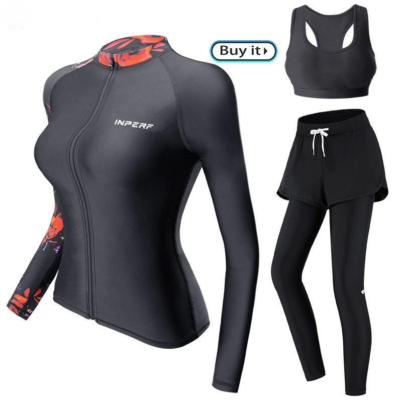 Korean Swimming suit, long-sleeved long-sleeved cuffs