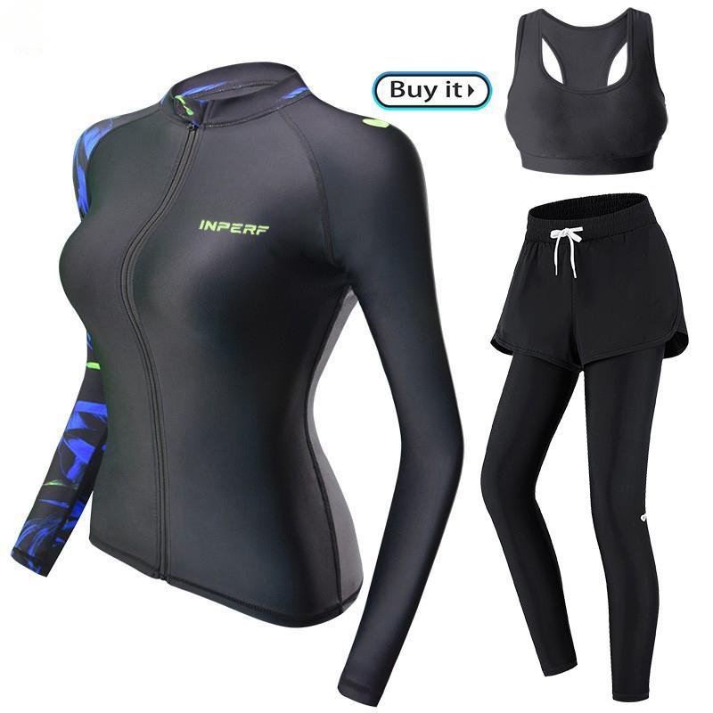 Korean Swimming suit, long-sleeved long-sleeved cuffs