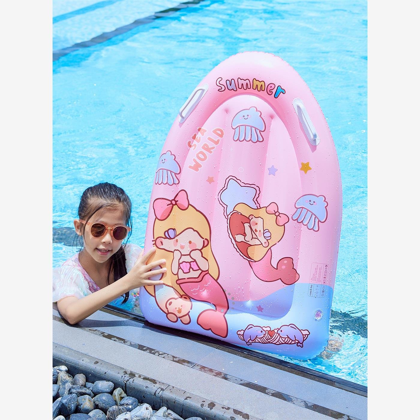 ins korea bear children floating with inflatable surviving board handboard skating board toys