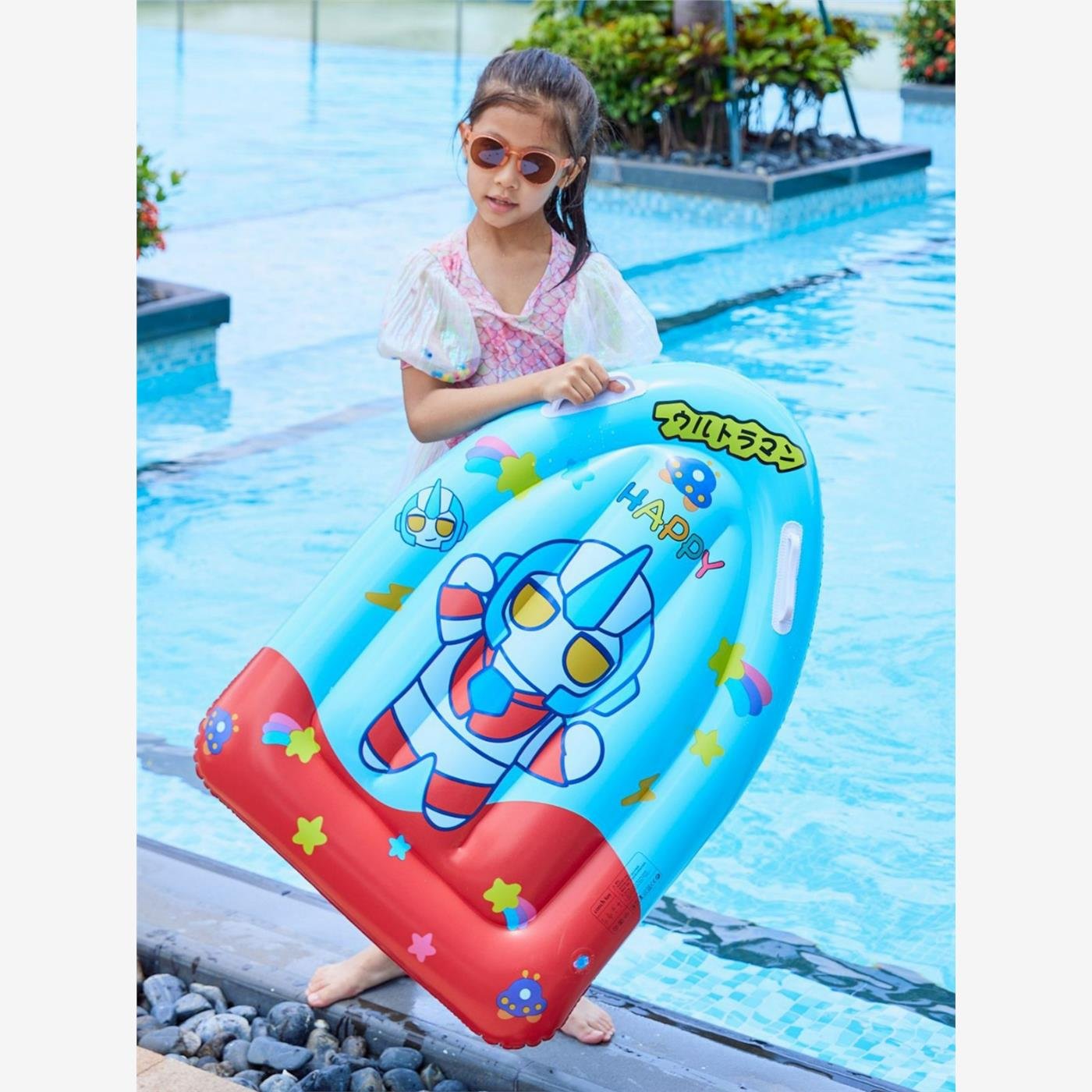 ins korea bear children floating with inflatable surviving board handboard skating board toys