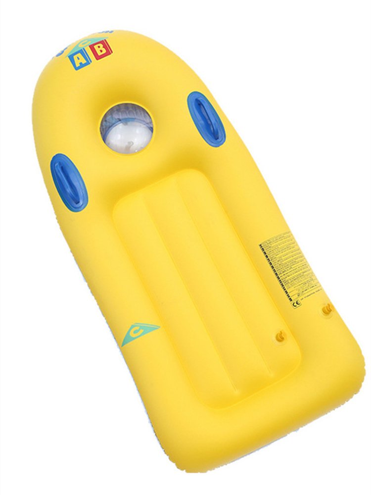 The pool floats toy children surfing the pool waterboards on the waterboards of the plumbeds