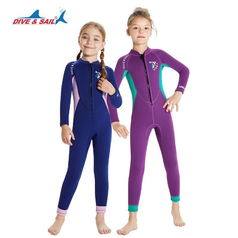 DIVE&SAIL CHILDREN'S WARM DIVING SUIT 2.5MM LONG-SLEEVE COLD-SLEEVE SUBMERSIBLES WITH THICK SURFING AND WINTER BATHING SUITS