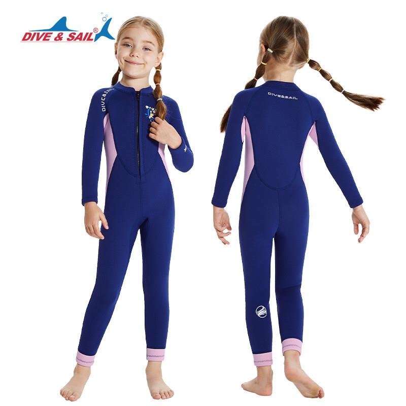 DIVE&SAIL CHILDREN'S WARM DIVING SUIT 2.5MM LONG-SLEEVE COLD-SLEEVE SUBMERSIBLES WITH THICK SURFING AND WINTER BATHING SUITS