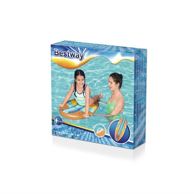 Bestway surfboard children swim and kick in the water and ride the play toy to swim