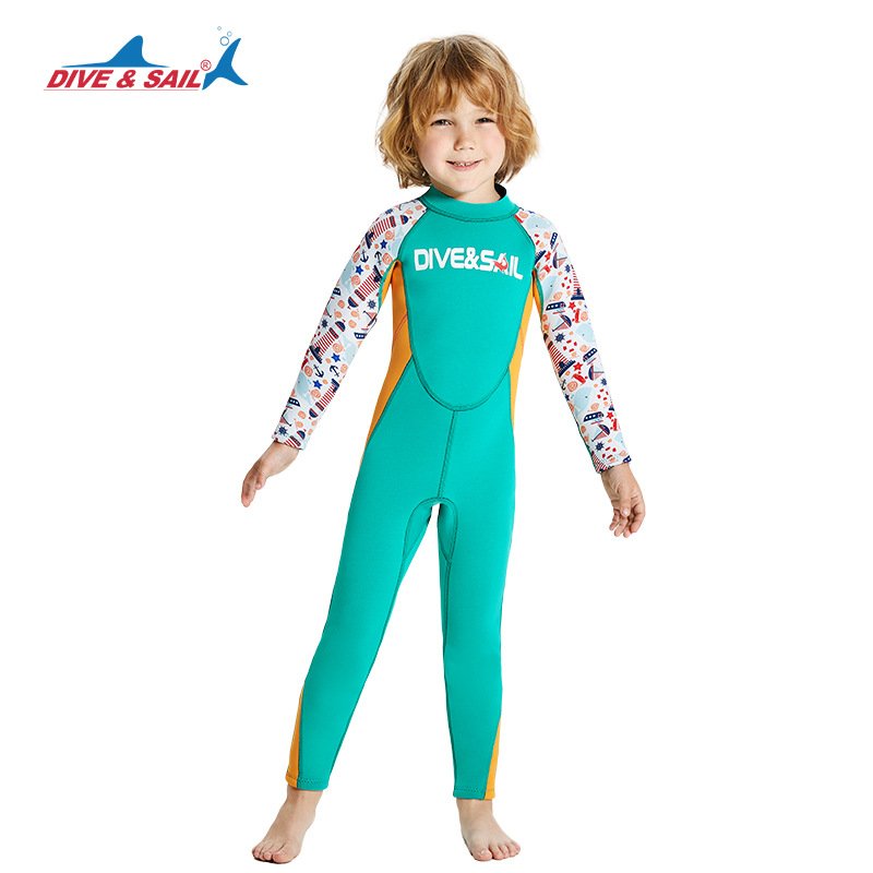 A NEW, CROSS-BORDER CHILD DIVING SUIT WITH A 2.5MM COMPLEX AND A THICK WARM BATHING SUIT FOR A BOY WITH A SURFING JELLYFISH