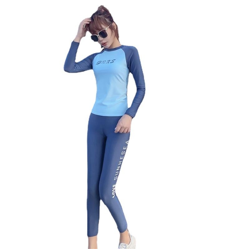 Surfing suit, 2024, new swimsuit, three sets of Conservative student long-sleeved spa swimsuit