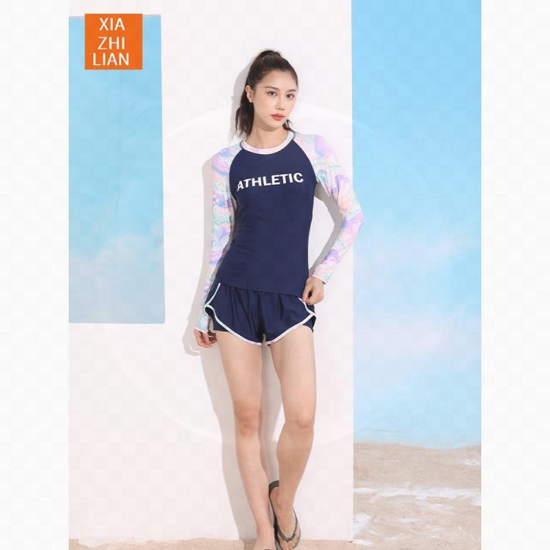 The swimsuit lady keeps her long-sleeved long-sleeved, blue-and-ilved, 2024 new swimming pool suit