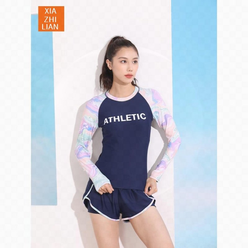 The swimsuit lady keeps her long-sleeved long-sleeved, blue-and-ilved, 2024 new swimming pool suit