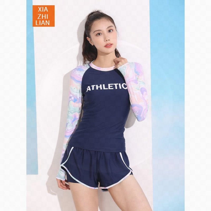 The swimsuit lady keeps her long-sleeved long-sleeved, blue-and-ilved, 2024 new swimming pool suit