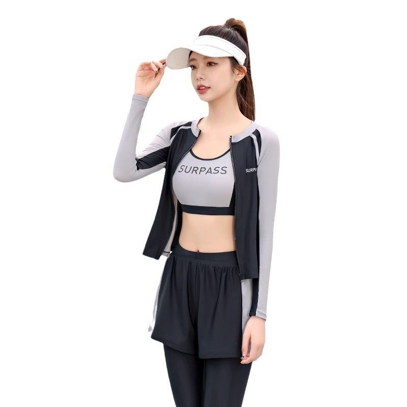 Ms. Swimsuit 2024's new swimsuit, four pairs of long-sleeved, long-sleeved, long-sleeved, surf-diving-diving-diving-mothers suit