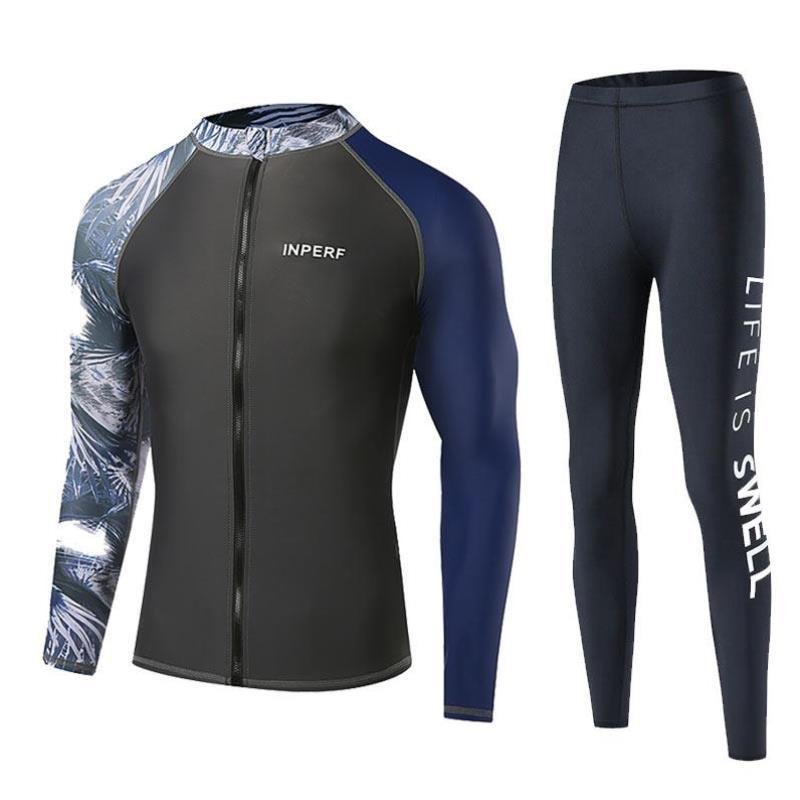 Men's bathing suit, sunproof, dry springs, long-sleeved submersibles on the seaside