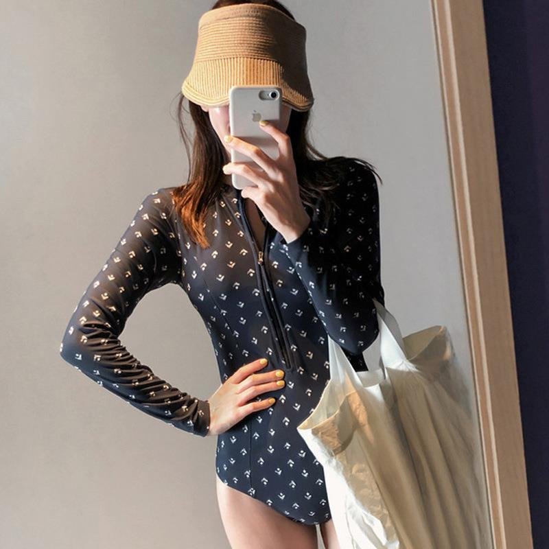 Swimming suit, long-sleeved, Korean-style recreational surfing, beach-seasoning suit