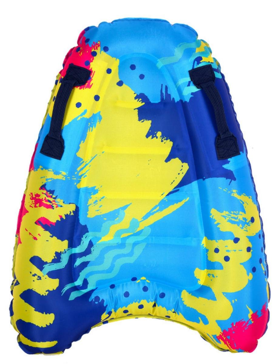 Water inflatable surfboards and peddlers learn how to swim and surf at sea