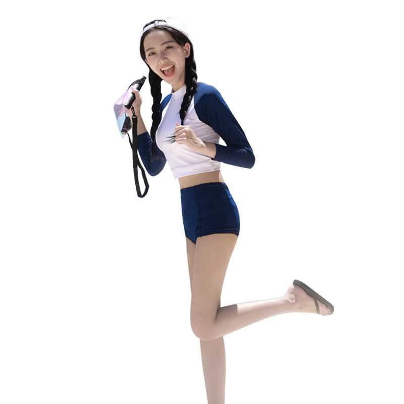 Korea's new bathing suit girl is a bikini spring swimsuit with a small flat-side long-sleeved surfing suit