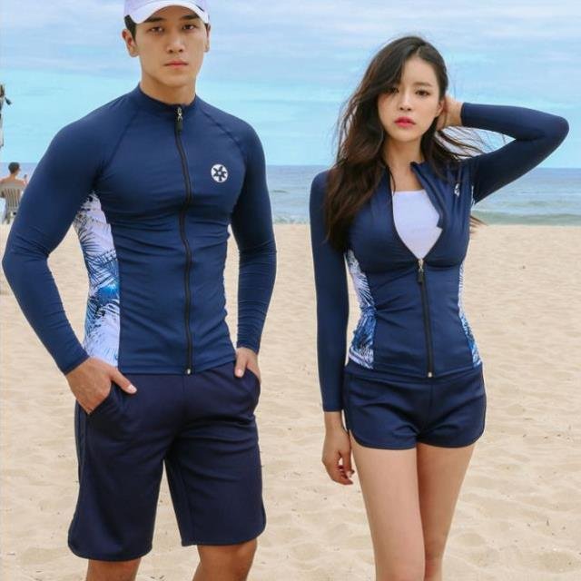 Korean diving suit couple jellyfish suit, tan-proof male long-sleeve dry-swam suit