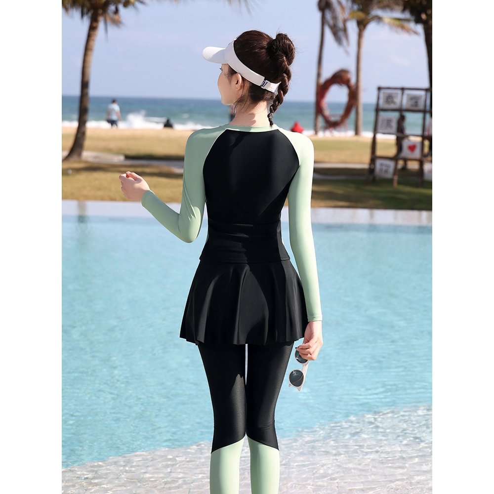 2024 new part bathing suit Ms. Long-sleeved sunscreening youths swim in jellyfish suits on the seaside of the spring