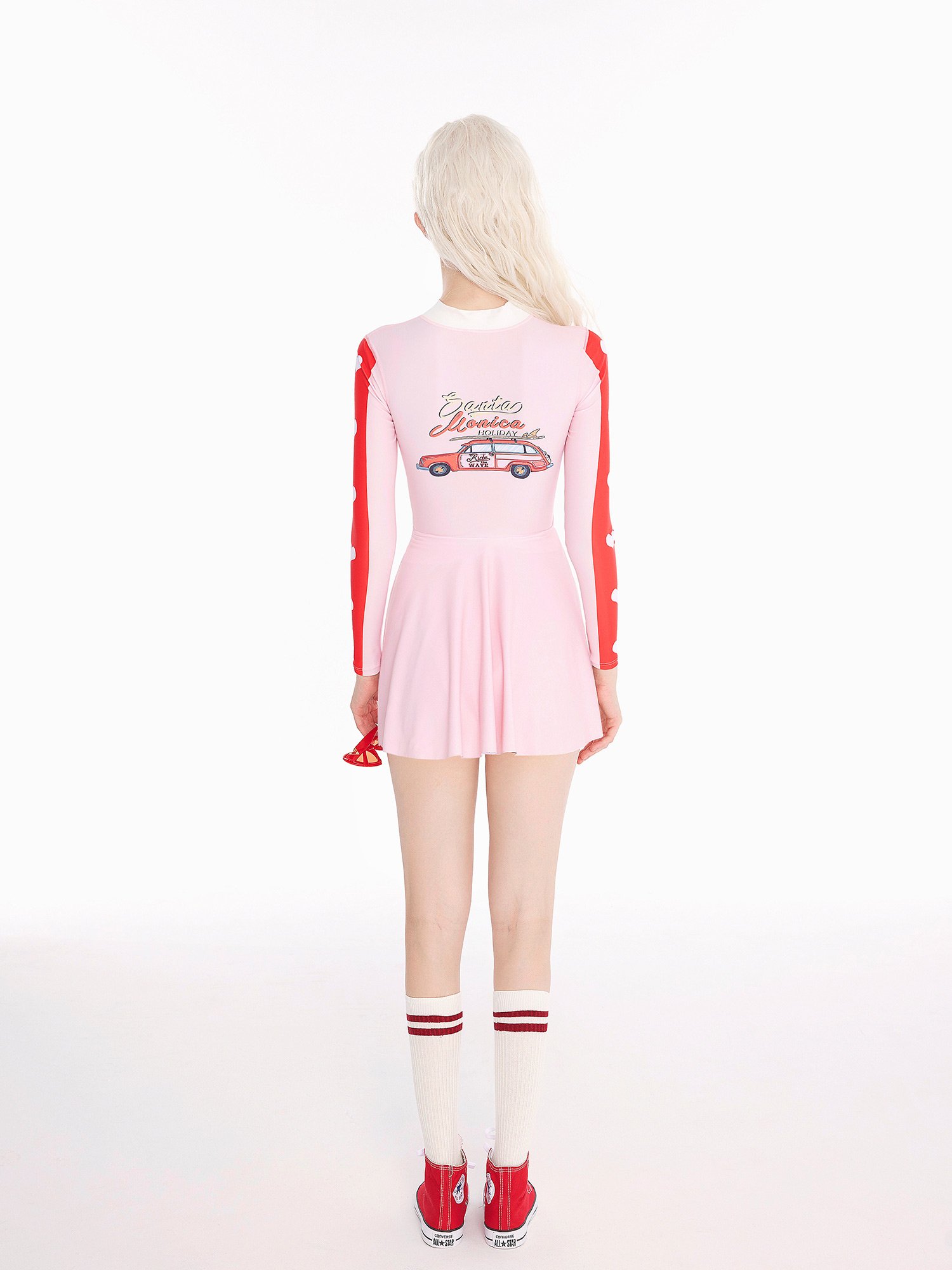Famous cat, 2024 new hot spring girl, flat-tight, long-sleeve-proof-sleeve girls surfing