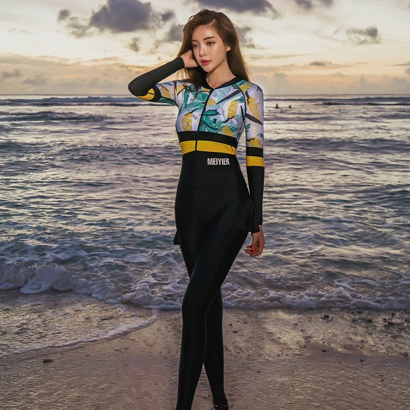 Korean Diving Suit Female Swimming suit with long-sleeved long-sleeved sweating suit