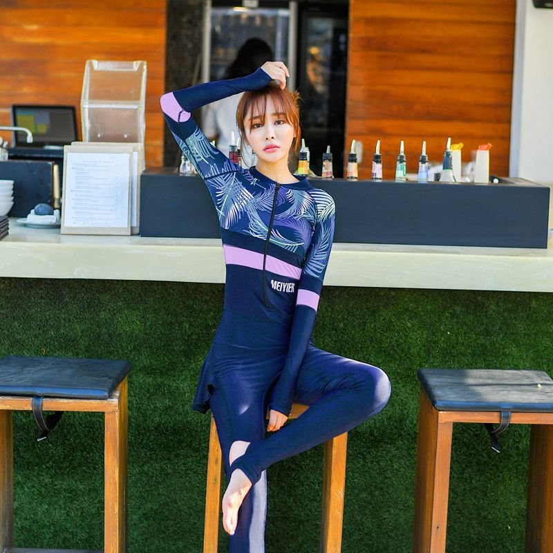 Korean Diving Suit Female Swimming suit with long-sleeved long-sleeved sweating suit