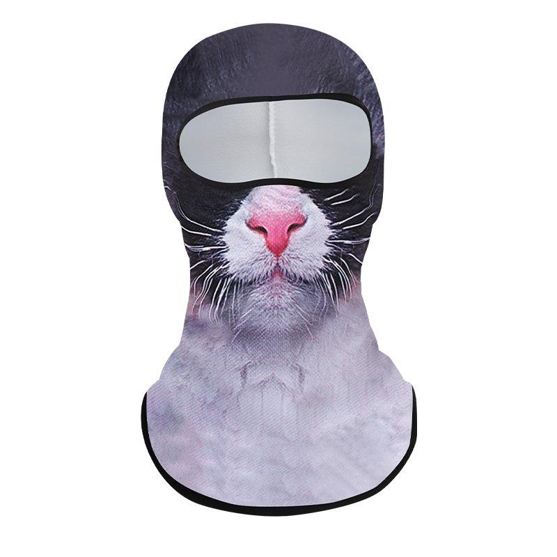 Swimming head-diving with a water hat face and a giddy cat, a swimmies, surfing to cover the sun by the sea