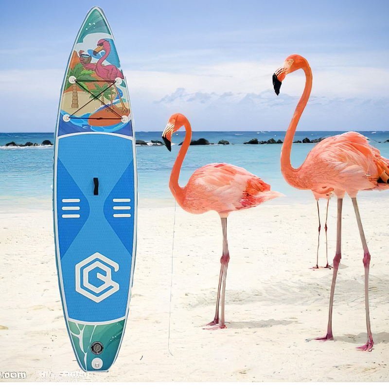 multi-functional sup inflatable standing on a fish-gay-gathering water racer board surfboard in 2023