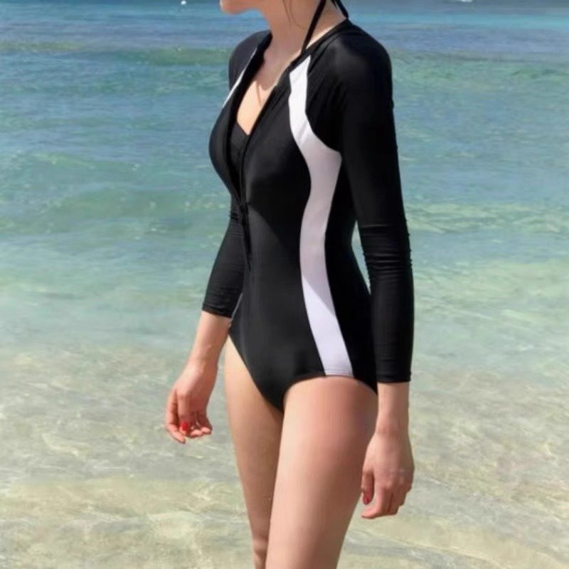 German bathing suit, long-sleeve surfing suit, 2024, big, thin, beach-proof, sun-proof swimsuit
