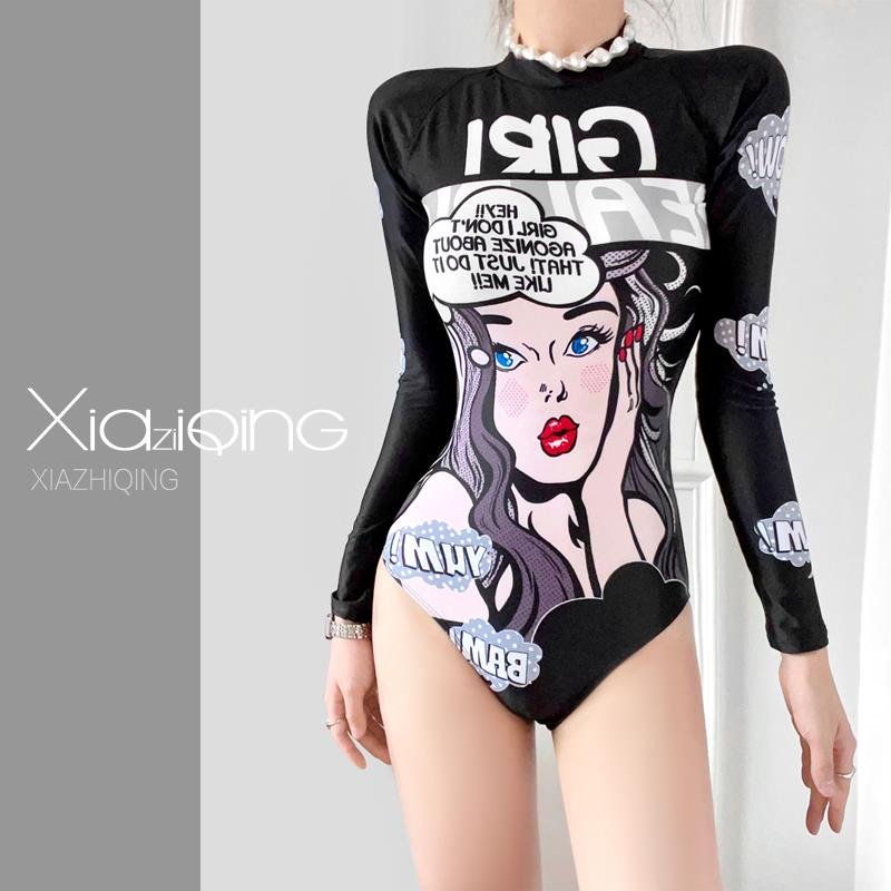 Korean bathing suit, long-sleeved, conservative-covered, skinny hot springs, snorkeling suit