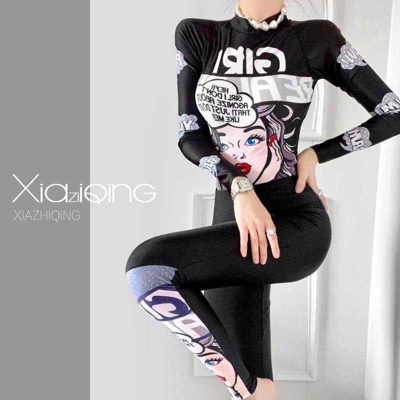 Korean bathing suit, long-sleeved, conservative-covered, skinny hot springs, snorkeling suit
