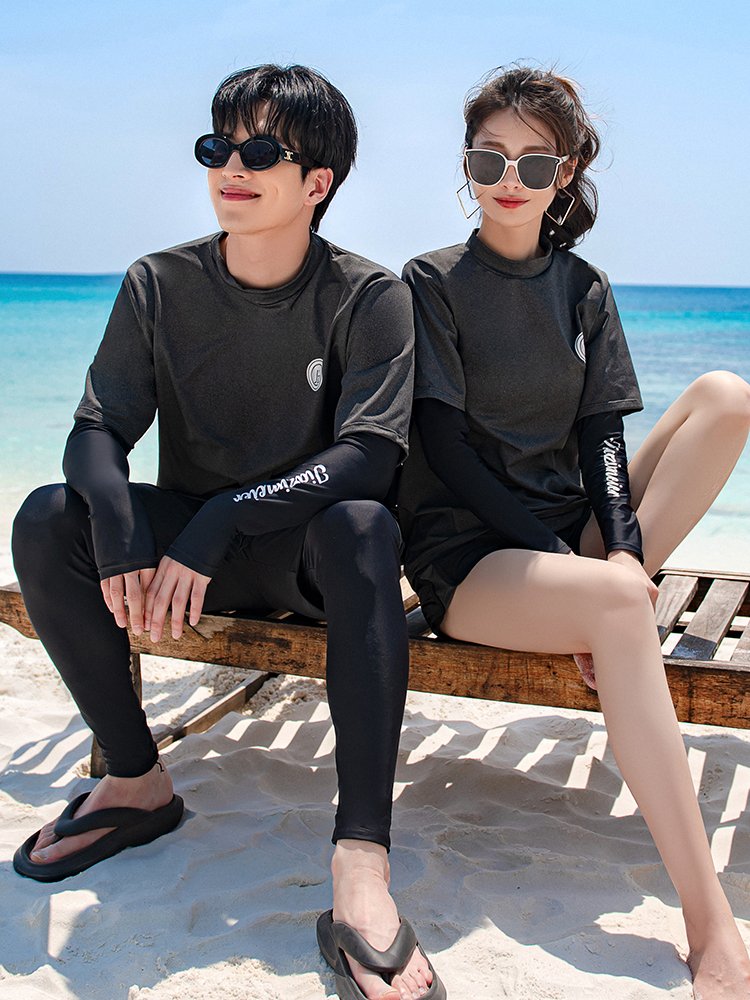 Diving suit, bathing suit, long-sleeve swimsuit, tan-proof-dry-drinking couple, long-sniffing suit, jellyfish suit, warm surfing suit