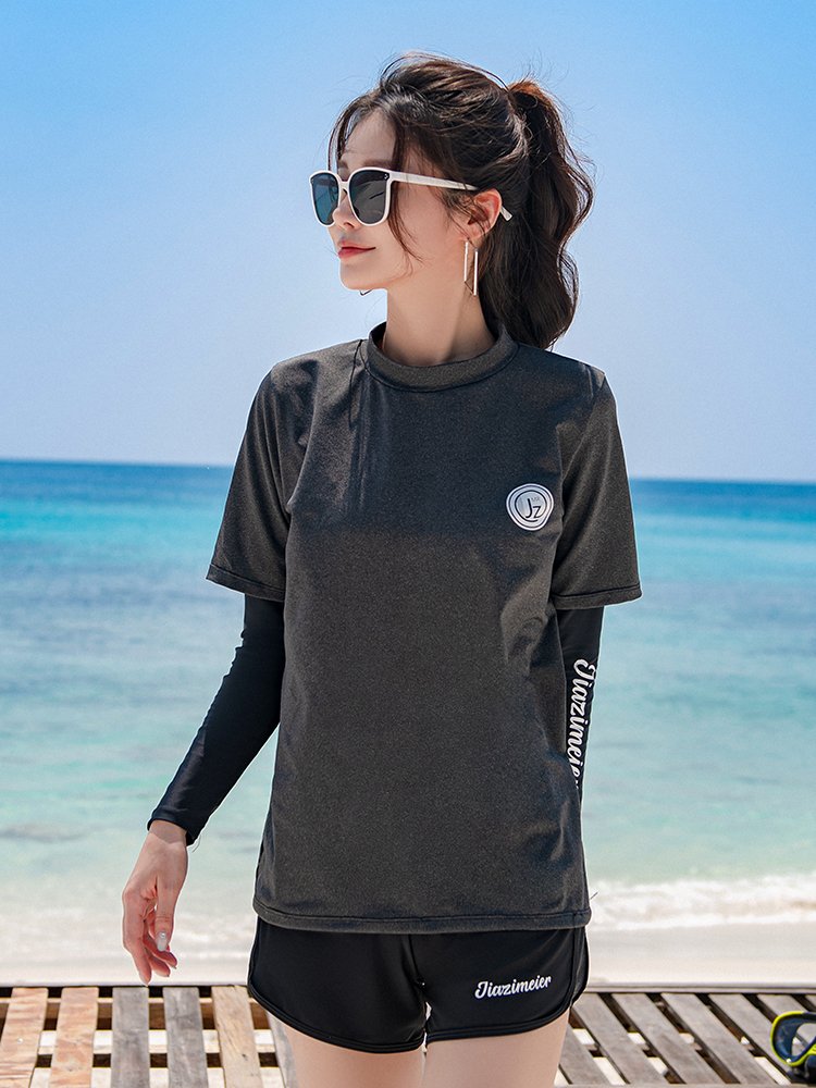 Diving suit, bathing suit, long-sleeve swimsuit, tan-proof-dry-drinking couple, long-sniffing suit, jellyfish suit, warm surfing suit