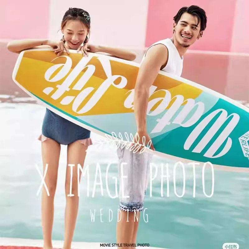 Skiboard mall filming a surfboard decorative model imitating land-based photo-decoration net red
