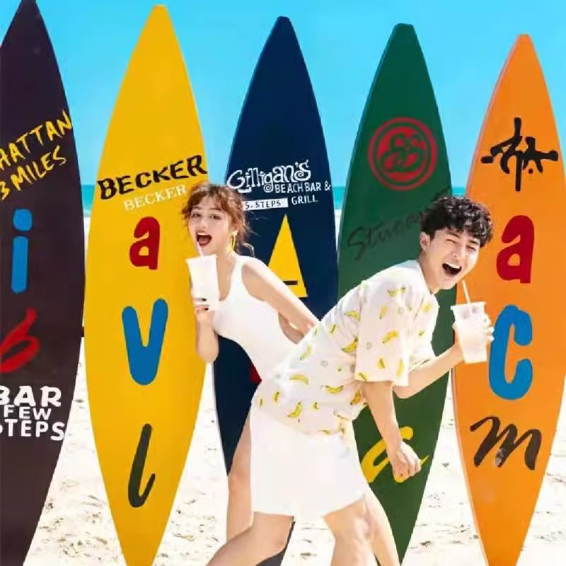 Skiboard mall filming a surfboard decorative model imitating land-based photo-decoration net red
