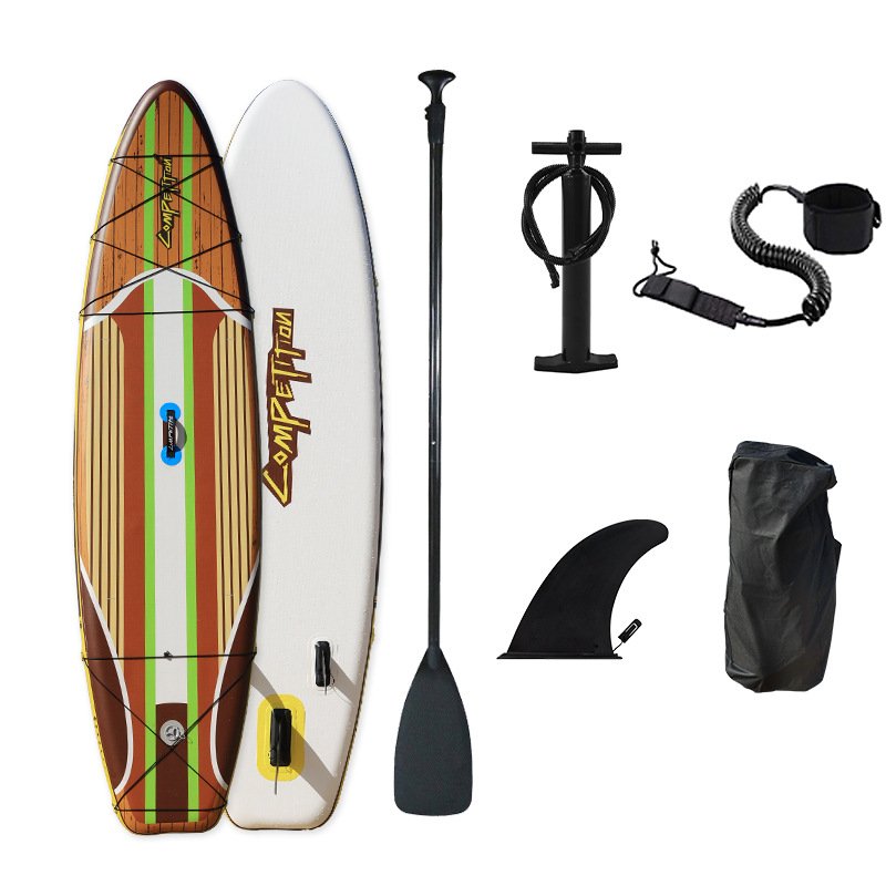 Liver-up waterboards with air-inflated surfboard slabs and waterboards
