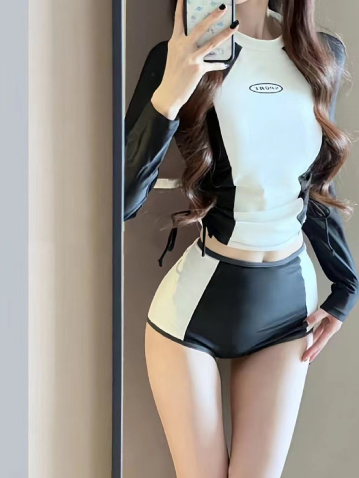 Diving suit female long-skinned, Korean surfer, jellyfish student in the sunscreen spring swimsuit