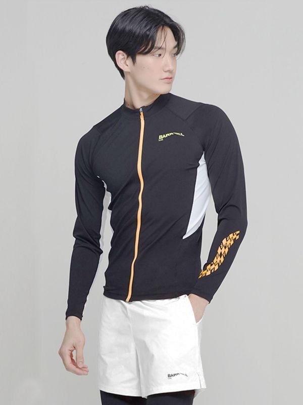 barrel male, white sunscreen man's swimsuit, scuba-diving suit, long-pants swimsuit